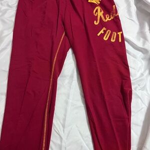 Women's Red Joggers with Gold Accents